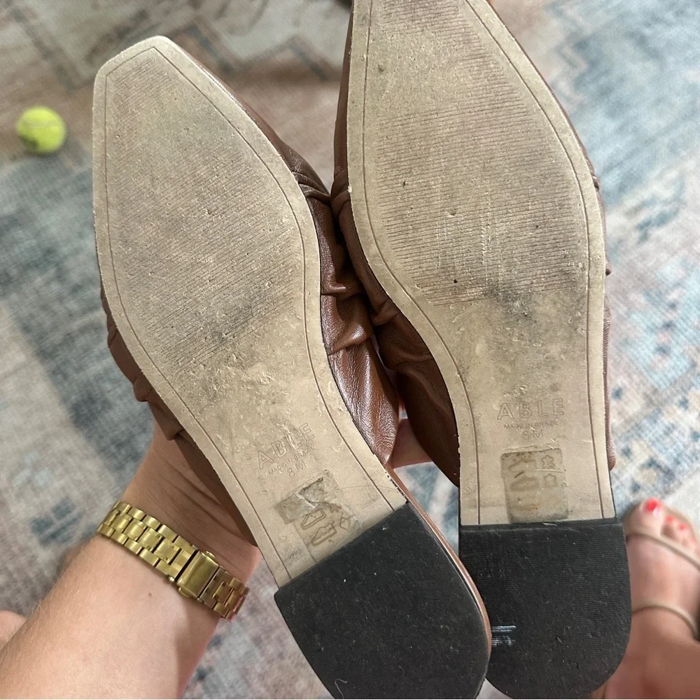 ABLE Brown Slip On Flats sz 8
